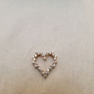 Diamonique heart shaped pendant P14k & CZ